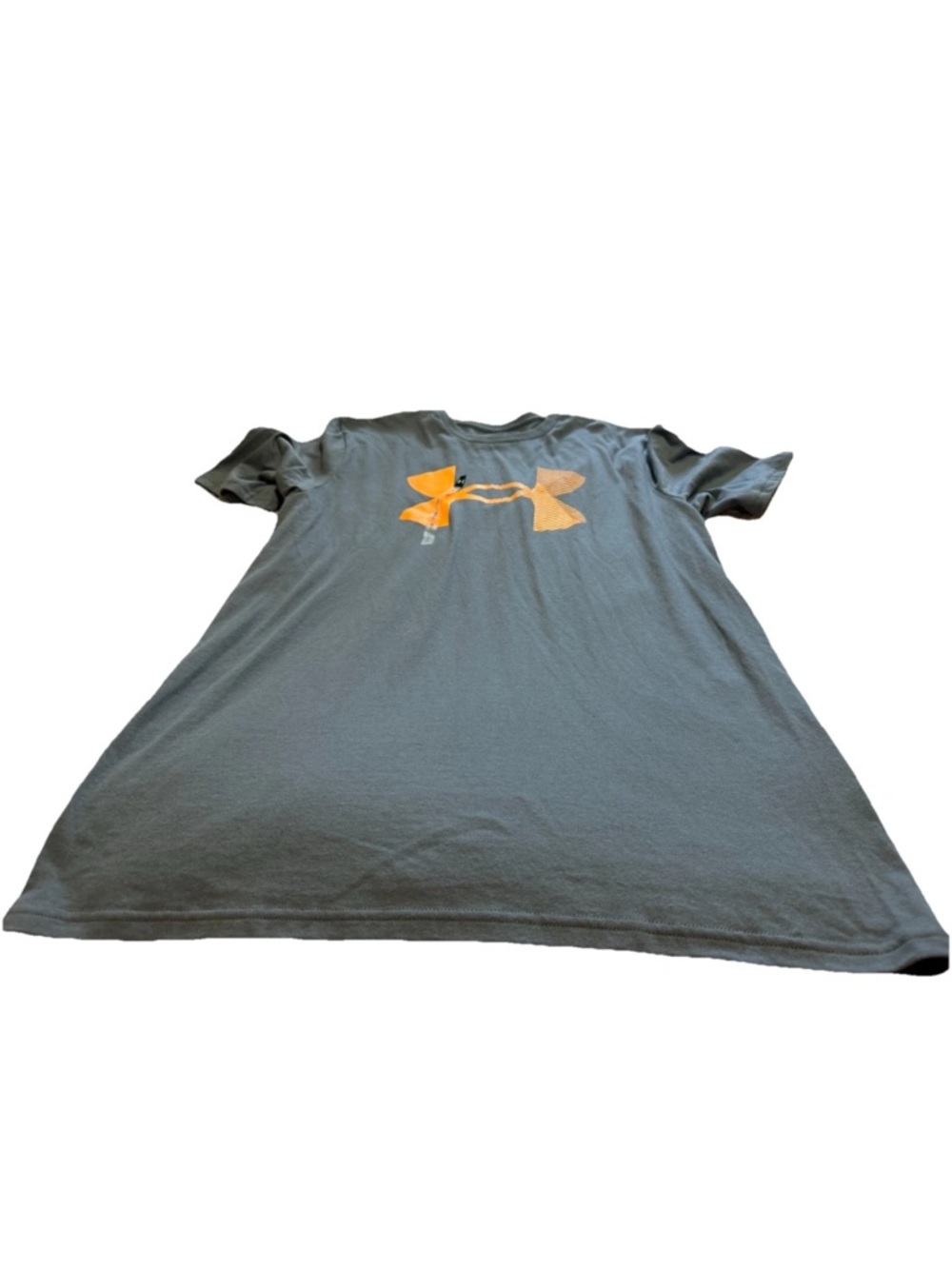 Under Armour Mens NWT Grey/Orange Loose Fit Short Sleeve Shirt! Medium